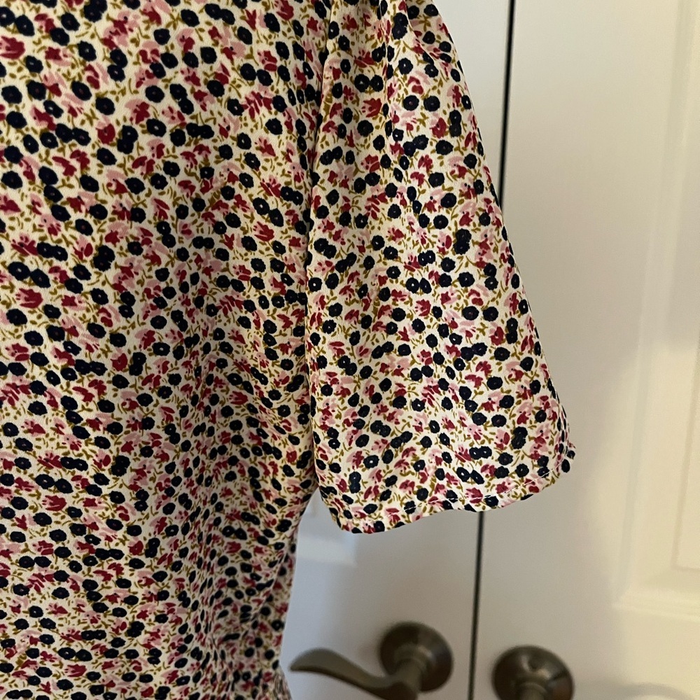 J Crew Mercantile Floral Dress Navy Burgundy Blush Size 8 - Picture 8 of 11